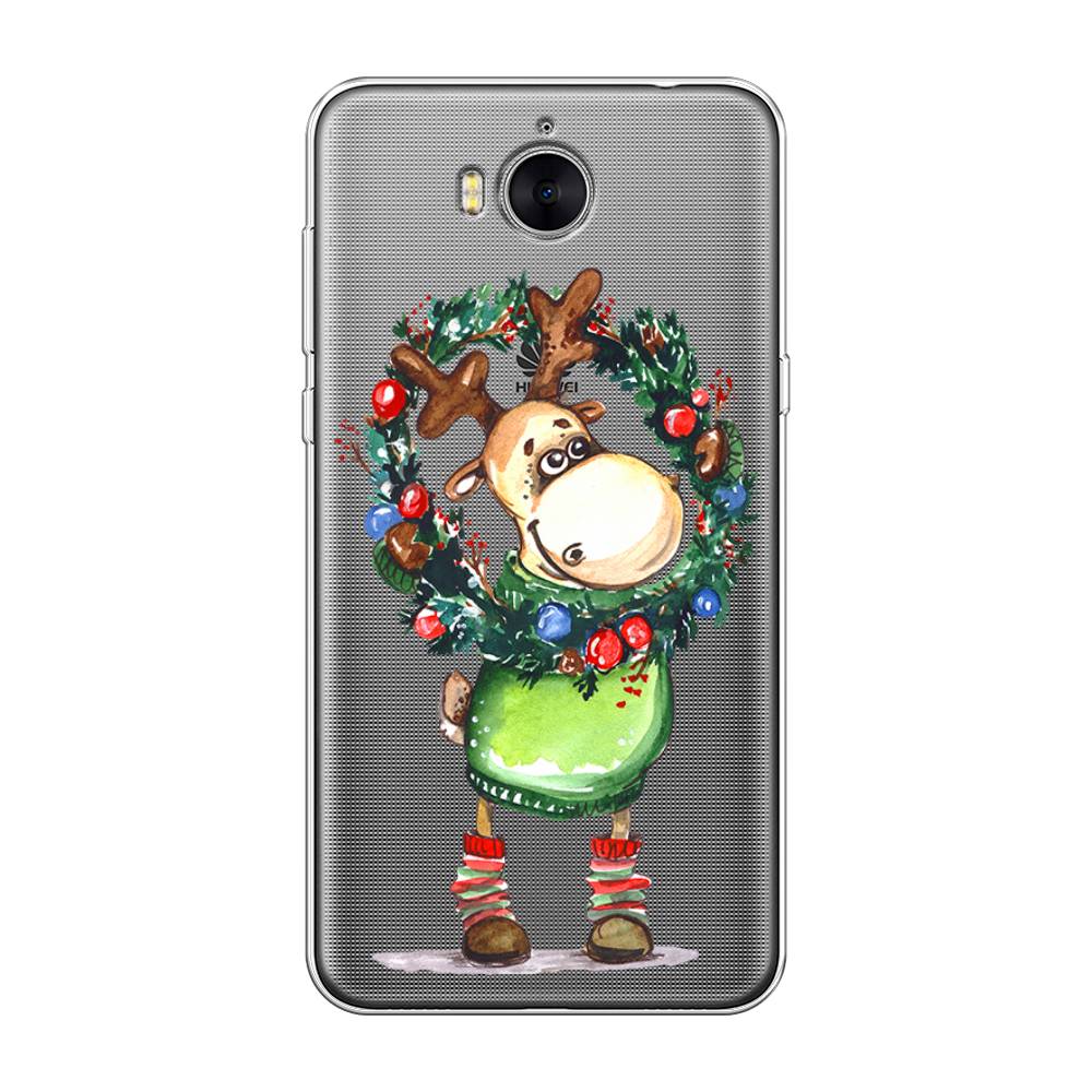 

Чехол на Huawei Y5 2017 "Олень с новогодним венком", 62550-4