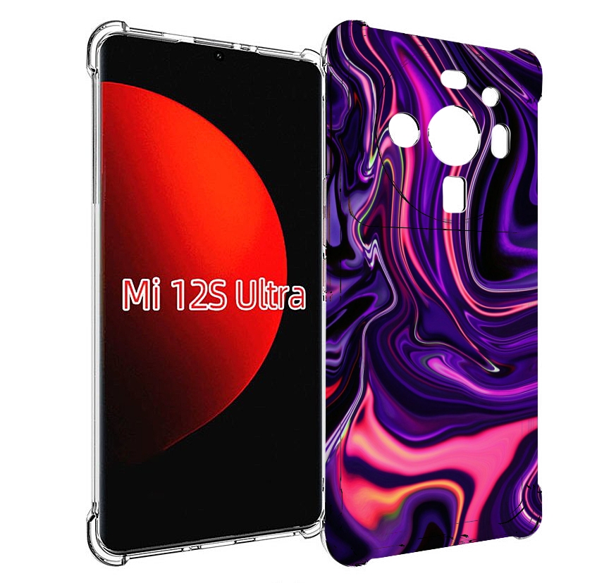 

Чехол MyPads фиолетовые краски для Xiaomi 12S Ultra, Прозрачный, Tocco