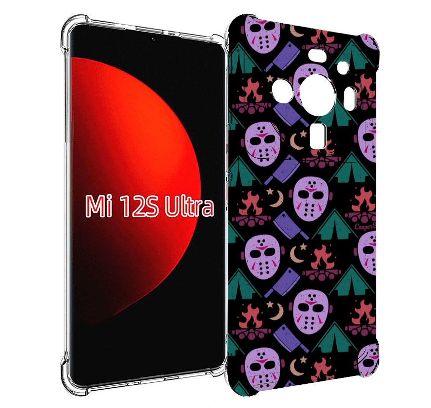 

Чехол MyPads фиолетовые маски для Xiaomi 12S Ultra, Прозрачный, Tocco