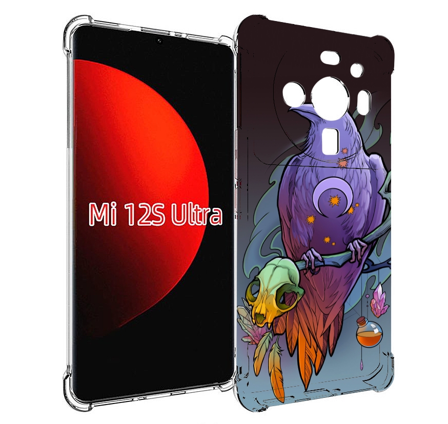 

Чехол MyPads фиолетовый ворон на ветке для Xiaomi 12S Ultra, Прозрачный, Tocco