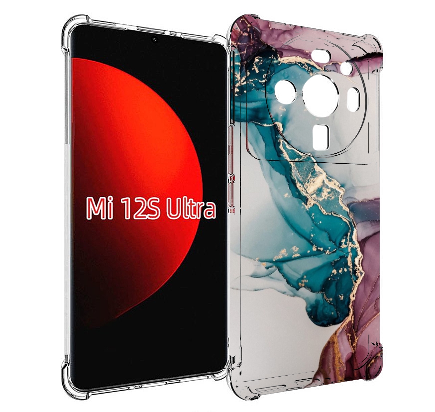 

Чехол MyPads фиолетовый синий краски для Xiaomi 12S Ultra, Прозрачный, Tocco