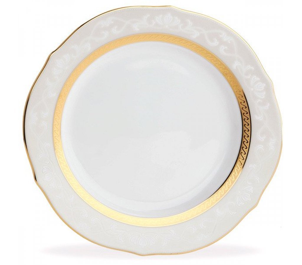 

Тарелка акцентная 23см Noritake Хэмпшир, золотой кант, 54763-15