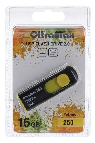

Флешка Oltramax 16 ГБ OM-16GB-250 желтый