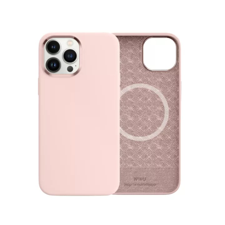 

Чехол для телефона Wiwu Magnetic Silicone Phone Case for iPhone 13 Pro Max/6.7" Chalk Pink, Розовый, Magnetic