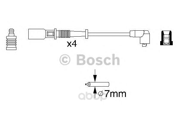 фото 0 986 356 754 к-кт проводов fiat punto/palio 1.1/1.2i 93> bosch 0986356754