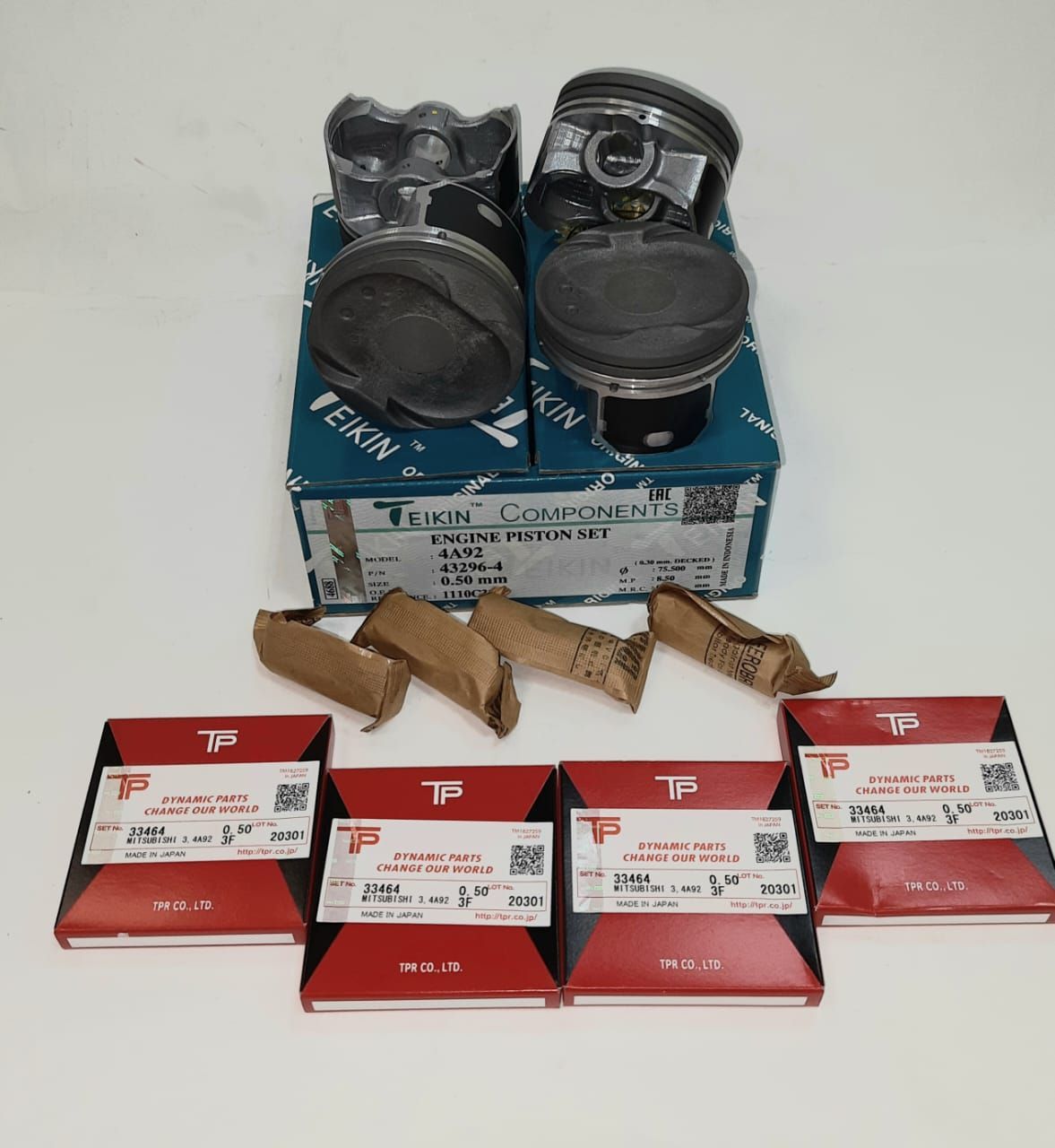

Ремонтные поршни +0.50 3A92/4A92 Mitsubishi Teikin с кольцами TPR, 3A92/4A92