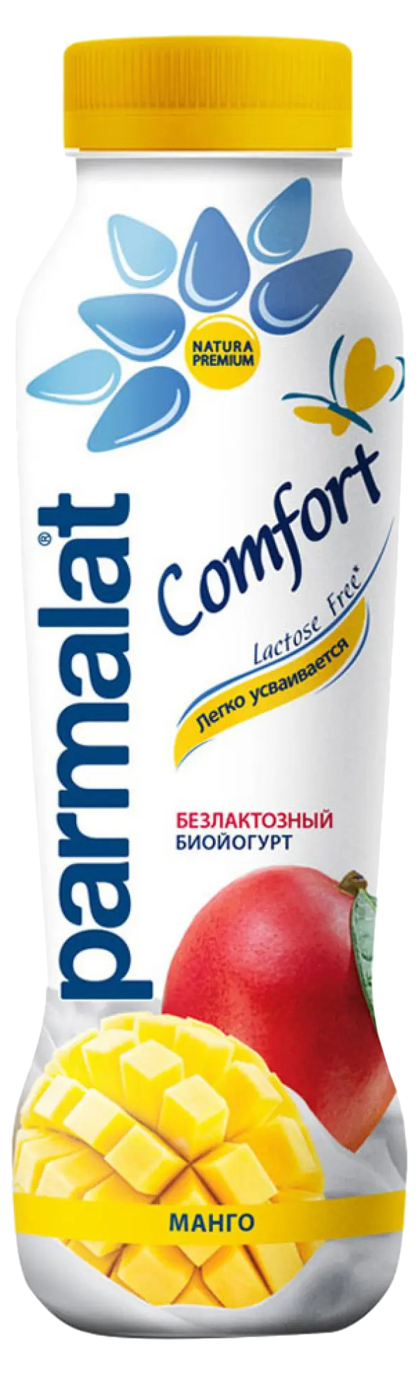 фото Питьевой биойогурт parmalat comfort манго 1,5% бзмж 290 г