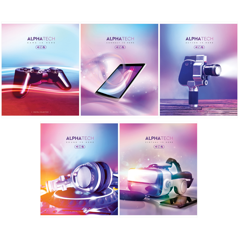 

Тетрадь ArtSpace Увлечения Neon Alphatech А5, 96 л, линия, офсет, 5 шт