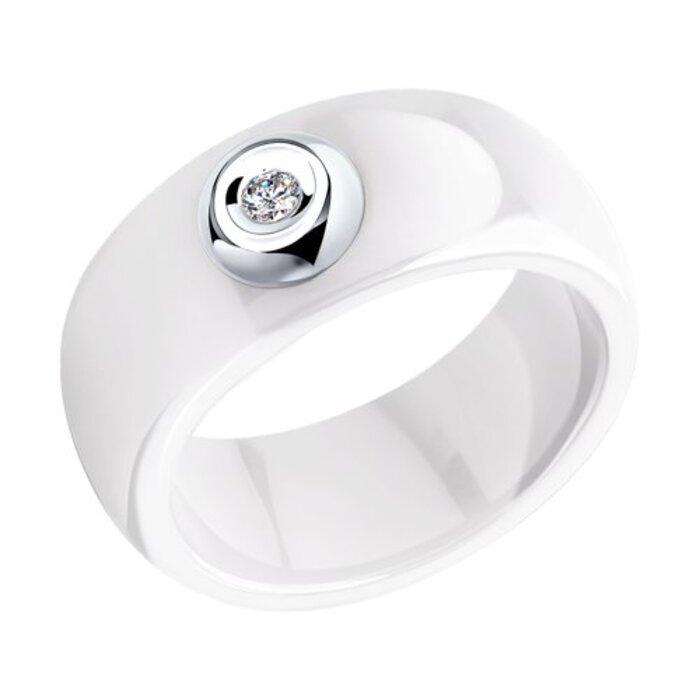 

Кольцо из золота и керамики р. 16,5 SOKOLOV Diamonds 6015014, бриллиант, 6015014