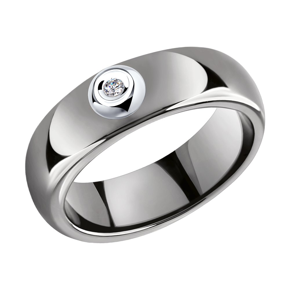 

Кольцо из золота и керамики р.  SOKOLOV Diamonds 6015078, бриллиант, 6015078