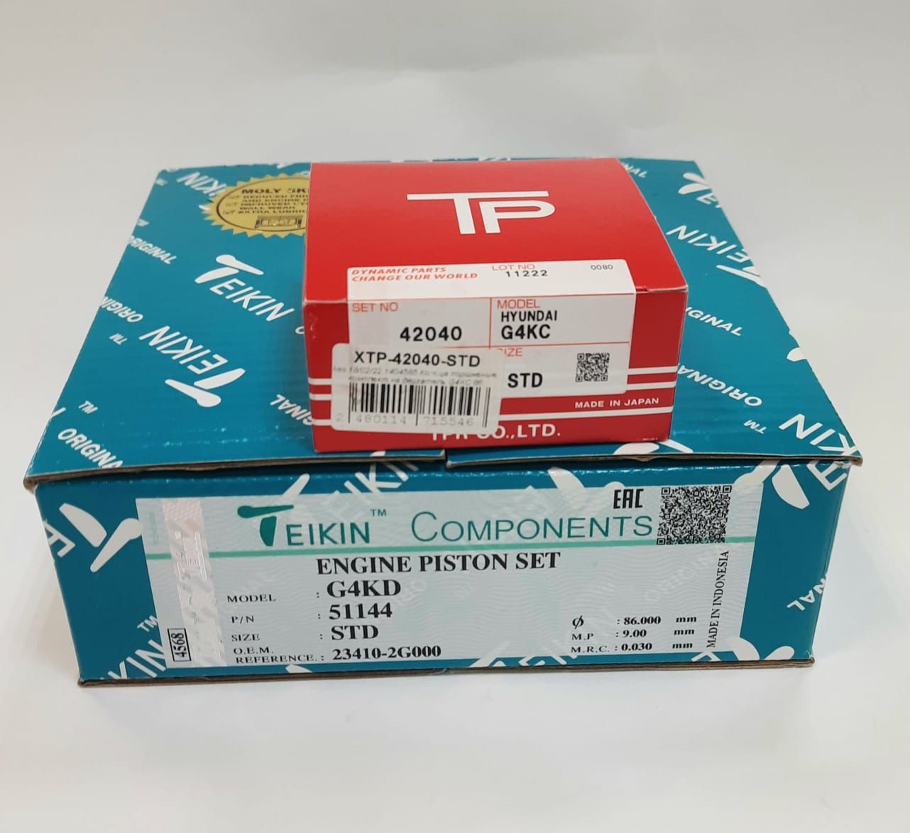 

Поршни STD G4KD Teikin с кольцами TP, G4KD_серый
