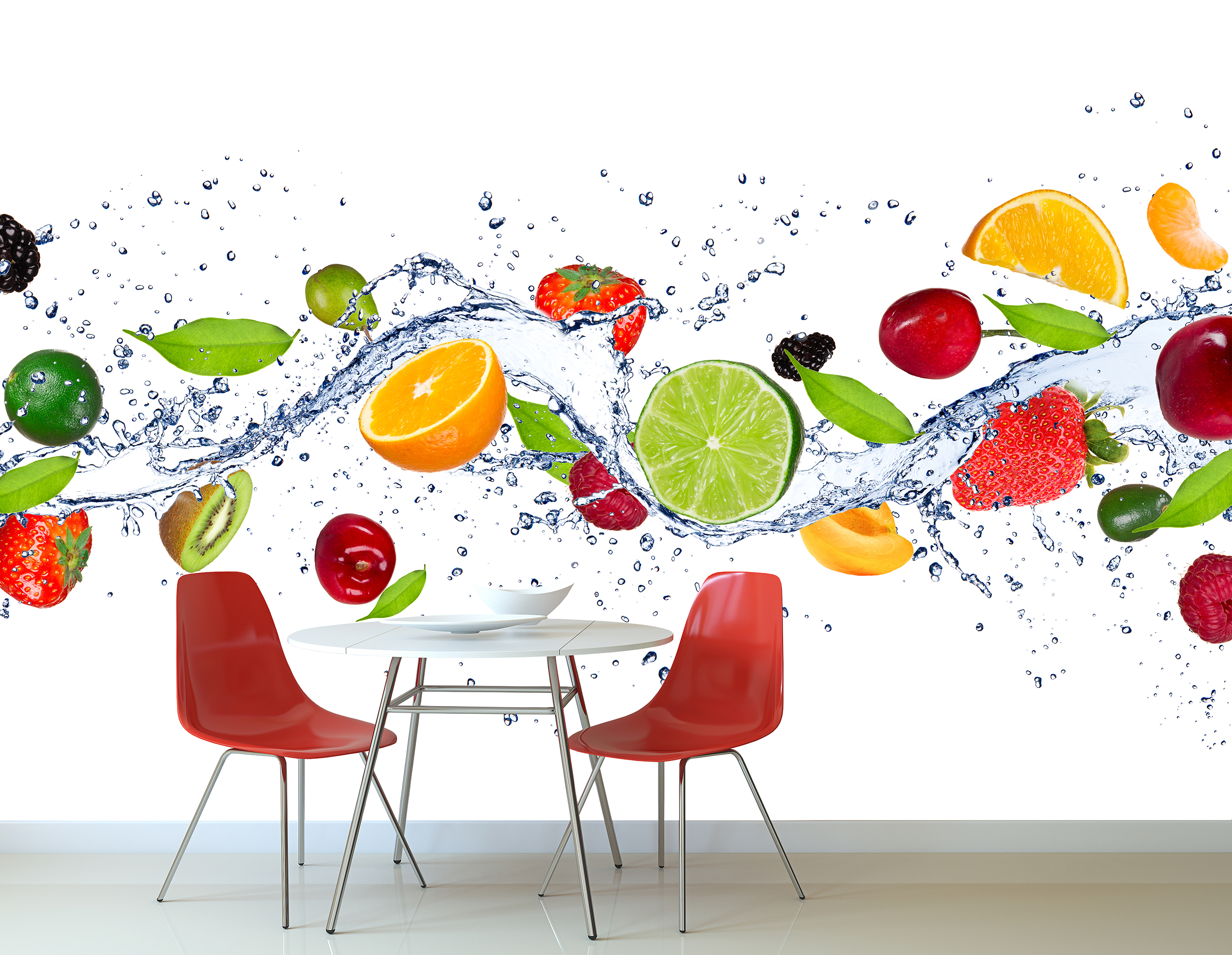 

Фотообои ARTDELUXE KITCHEN Поток ярких фруктов флизелиновые 400х270см, Белый;зеленый;красный, 400х270