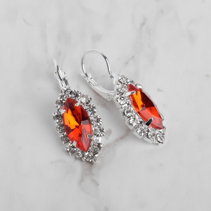 

Серьгииз бижутерного сплава Queen Fair Эллипс, стекло\стразы, Эллипс