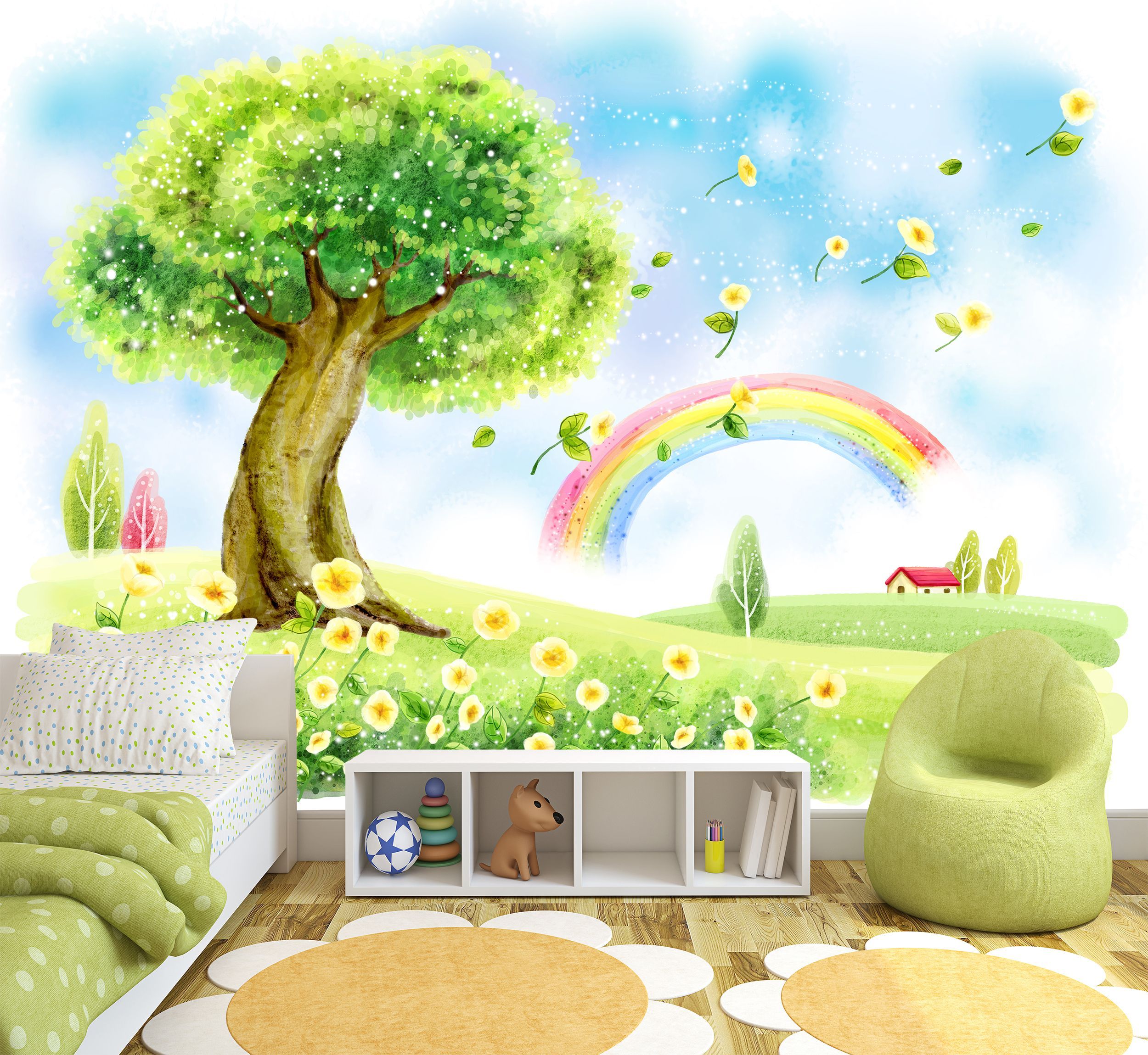 

Фотообои ARTDELUXE KIDS Сказочный пейзаж флизелиновые 140х100см, Голубой;зеленый