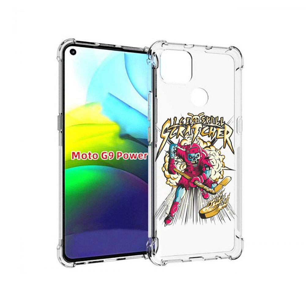 

Чехол MyPads нарисованный скелет хоккеист для Motorola Moto G9 Power, Прозрачный, Tocco
