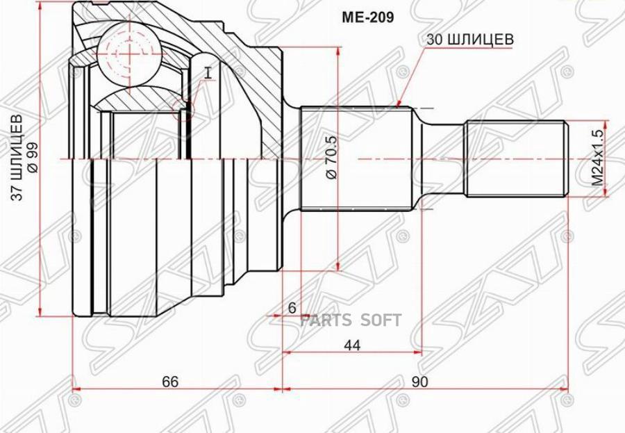 

Шрус Наружный Mercedes Benz Ml164 06-12/Ml166 11- Sat арт. ME-209
