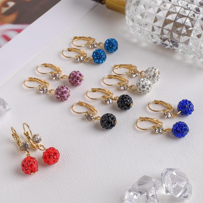 

Серьгииз бижутерного сплава Queen Fair Шамбала, стразы, Шамбала