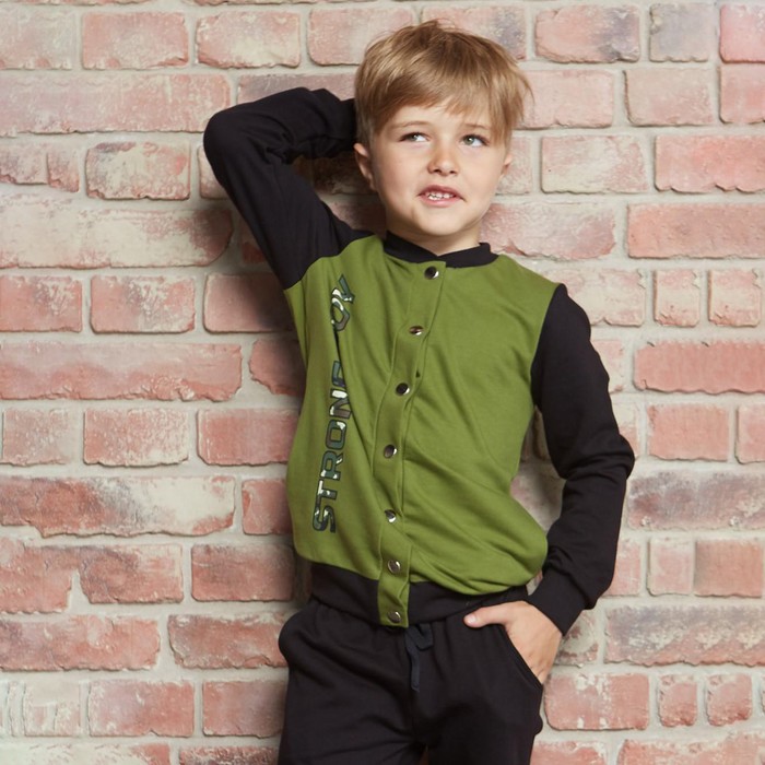 

Бомбер KAFTAN, Boy, 34 (122-128), зелёный/чёрный, KAFTAN "Boy"