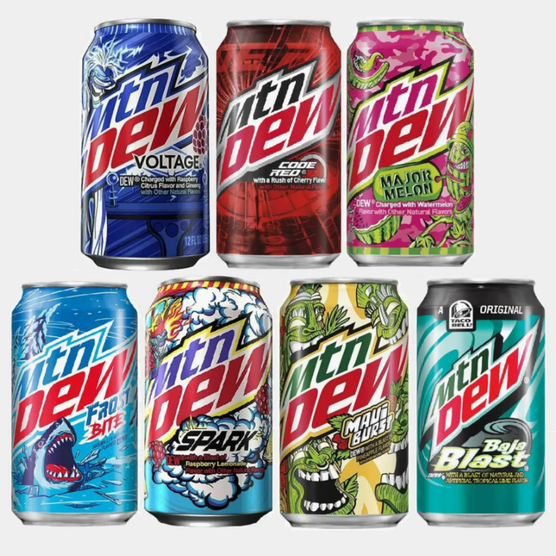 Лимонад Mountain Dew мультифрукт, 0,35 л х 7 шт