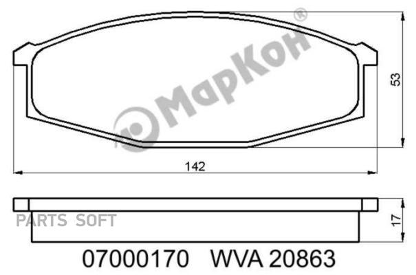 

Колодки тормозные дисковые к-т Nissan Ford MARKON 07000170