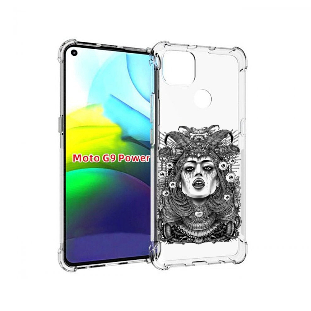 

Чехол MyPads портрет девушки черно белый для Motorola Moto G9 Power, Прозрачный, Tocco