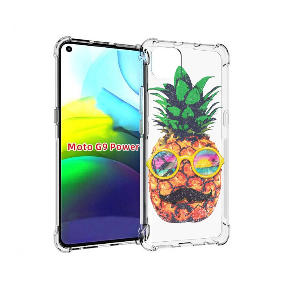 

Чехол MyPads прикольный ананас с лицом для Motorola Moto G9 Power, Прозрачный, Tocco