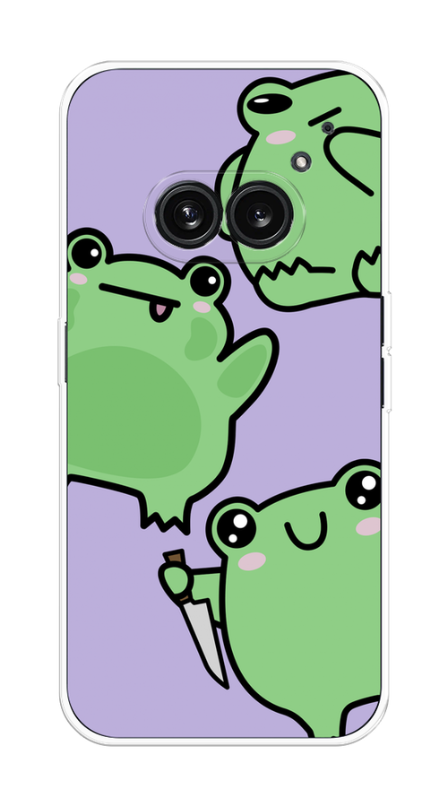 

Чехол на Nothing Phone 2a "Опасные лягушата", Фиолетовый;зеленый;черный, 3300350-1