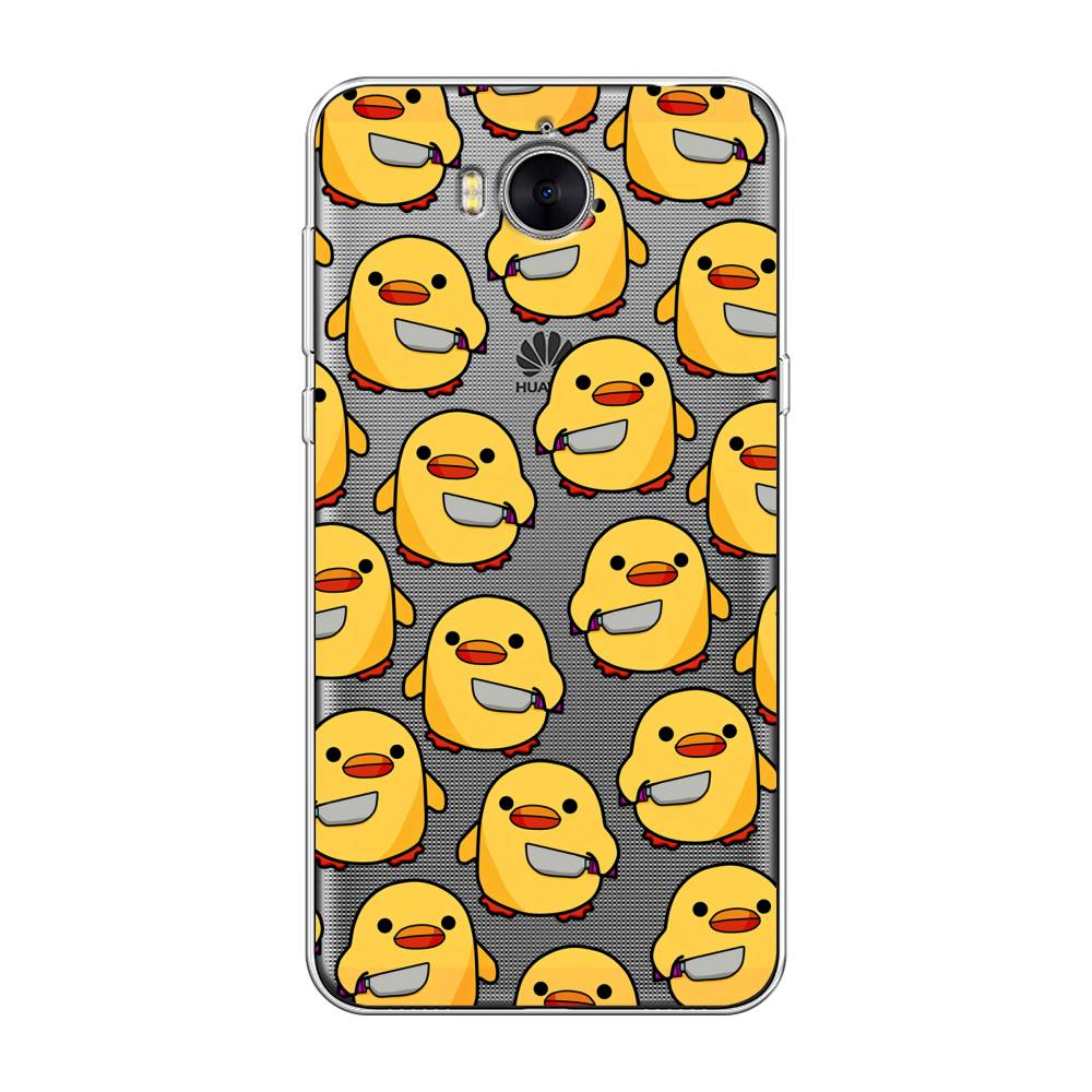 

Чехол на Huawei Y5 2017 "Утка с ножом", Прозрачный;желтый;оранжевый, 62550-1
