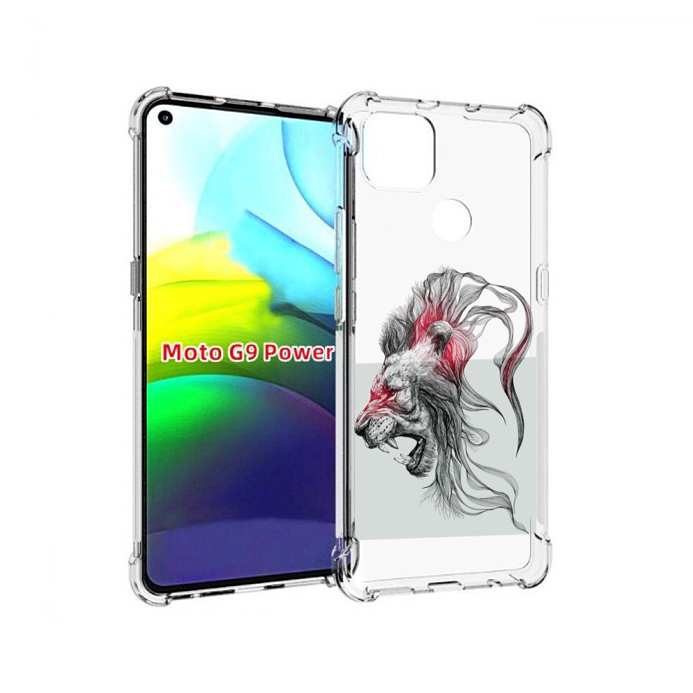 

Чехол MyPads разъяренный лев для Motorola Moto G9 Power, Прозрачный, Tocco
