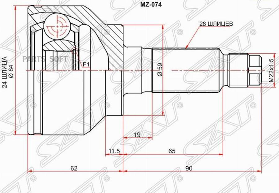 

Шрус Наружный Mazda 3 Bl Акпп 2.0 Sat арт. MZ-074