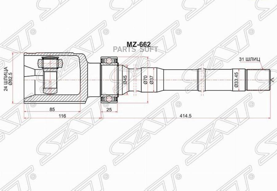 

Шрус Внутренний Rh (правый) Mazda Cx-5 2.0 4wd Sat арт. MZ-662