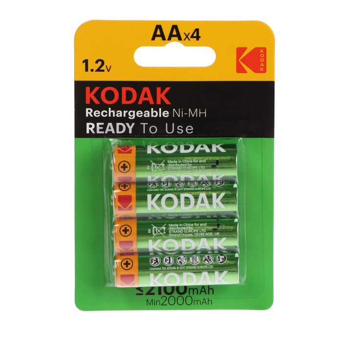 Kodak Аккумулятор Kodak, Ni-Mh, AA, HR6-4BL, 2100 мАч, блистер, 4 шт.