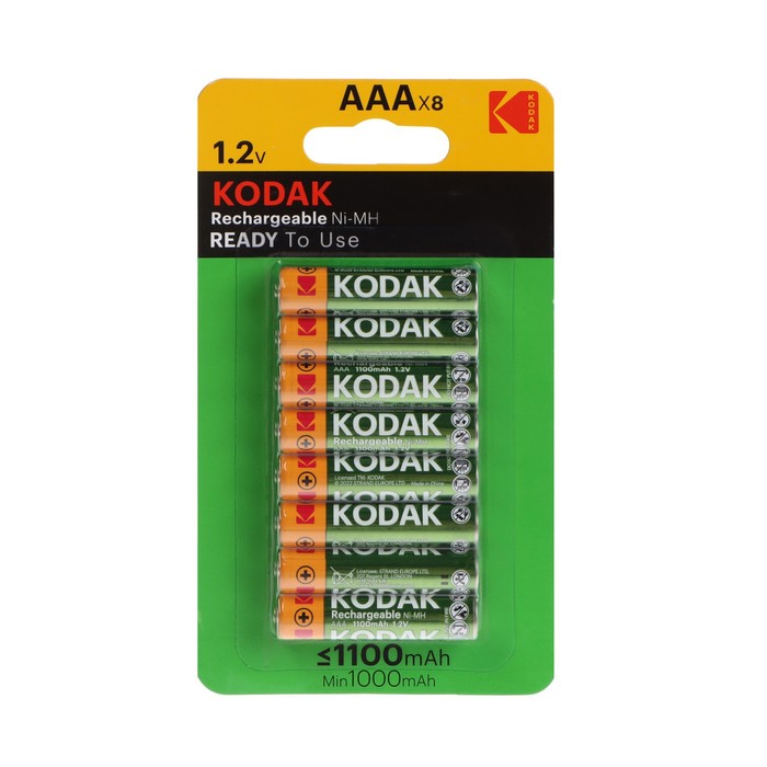 Kodak Аккумулятор Kodak, Ni-Mh, AAA, HR03-8BL, 1.2В, 1100 мАч, блистер, 8 шт.