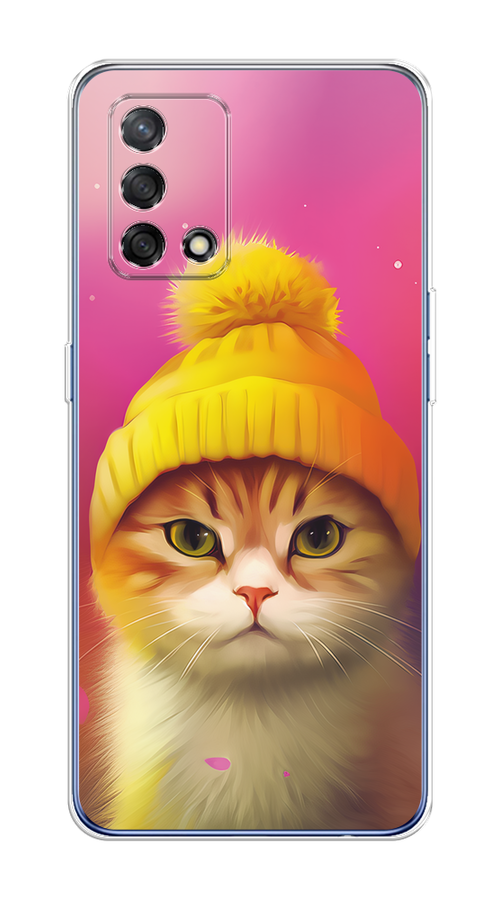 

Чехол на OPPO A74 4G/F19 "Котик в шапочке", Розовый;желтый;бежевый, 256050-1