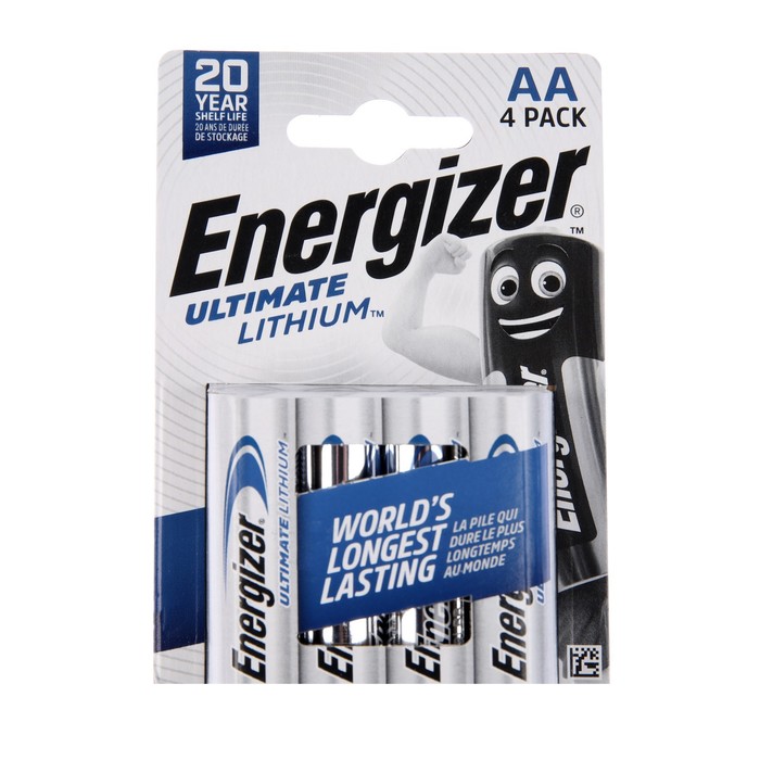 Energizer Батарейка литиевая Energizer Ultimate Lithium, AA, FR6-4BL, 1.5В, блистер, 4 шт.