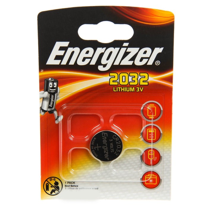 

Energizer Батарейка литиевая Energizer, CR2032-1BL, 3В, блистер, 1 шт.