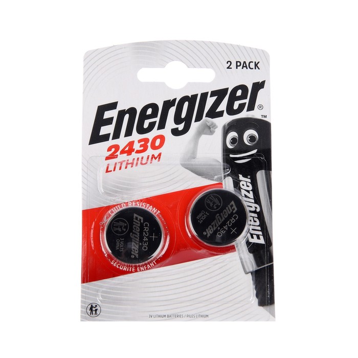 

Energizer Батарейка литиевая Energizer, CR2430-2BL, 3В, блистер, 2 шт.