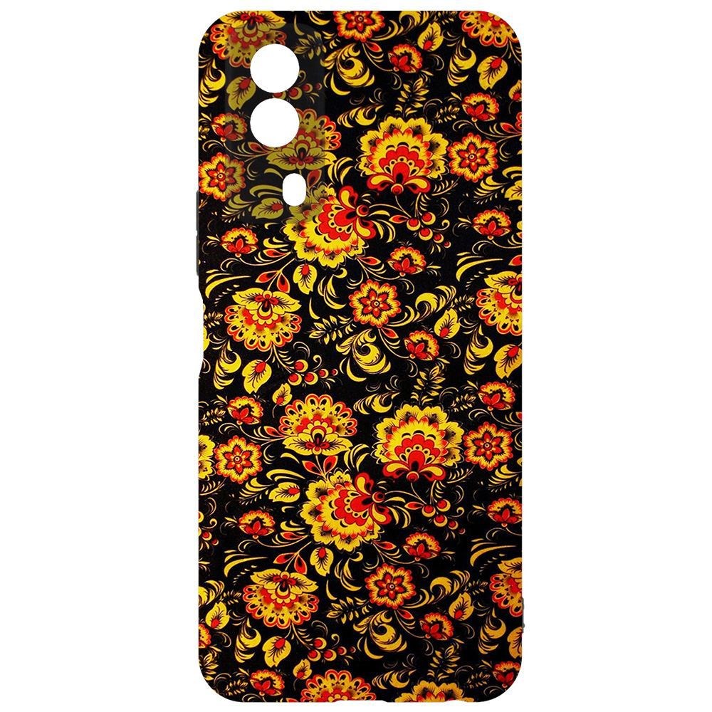 

Чехол-накладка Krutoff Soft Case Хохлома для Vivo Y31, Черный