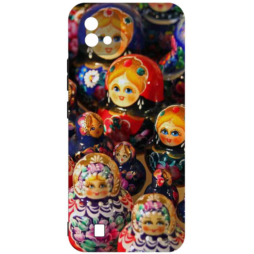

Чехол-накладка Krutoff Soft Case Матрешка для Realme C20, Черный