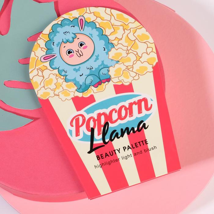 

Палетка для невероятного макияжа Popcorn Llama: румяна и хайлайтер, 100 % Ламмма