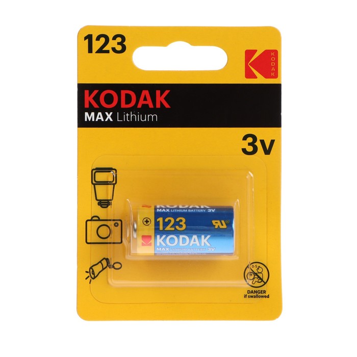 

Kodak Батарейка литиевая Kodak Max, CR123-1BL, 3В, блистер, 1 шт.