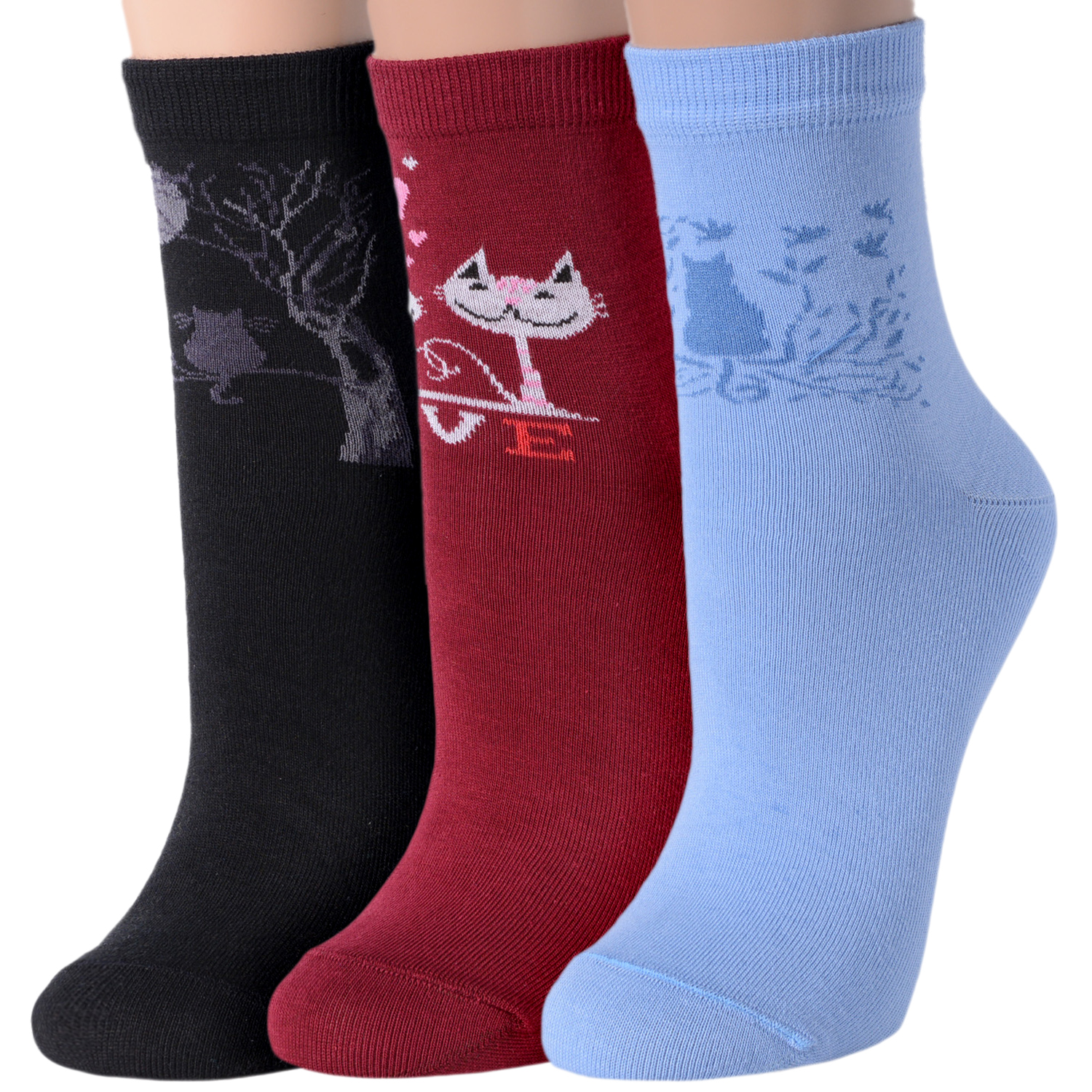 

Комплект носков женских LorenzLine 3-Д133 разноцветных 23, Черный;бордовый;голубой, 3-Д133