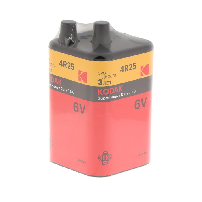 

Kodak Батарейка солевая Kodak 4R25-1S Super Heavy Duty Zinc, 6В, спайка, 1 шт.