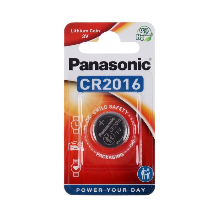

Батарейка литиевая Panasonic Lithium Power, CR2016-1BL, 3В, блистер, 1 шт