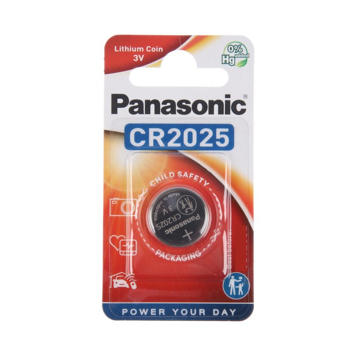 

Батарейка литиевая Panasonic Lithium Power, CR2025-1BL, 3В, блистер, 1 шт