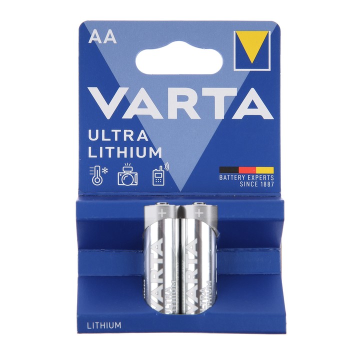 фото Батарейка литиевая varta ultra, aa, fr14505-2bl, 1.5 в, блистер, 2 шт.