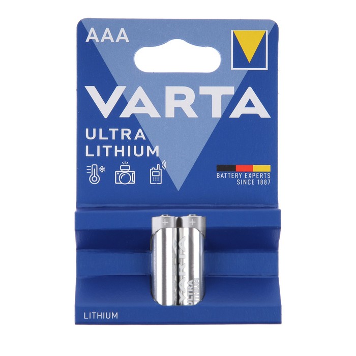 

Батарейка литиевая Varta ULTRA, AAA, FR10G445, 1.5 В, блистер, 2 шт.