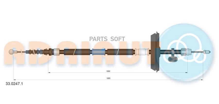 Ad33.0247.1 трос Ручника Задний Opel Astra All 10> ADRIAUTO 3302471