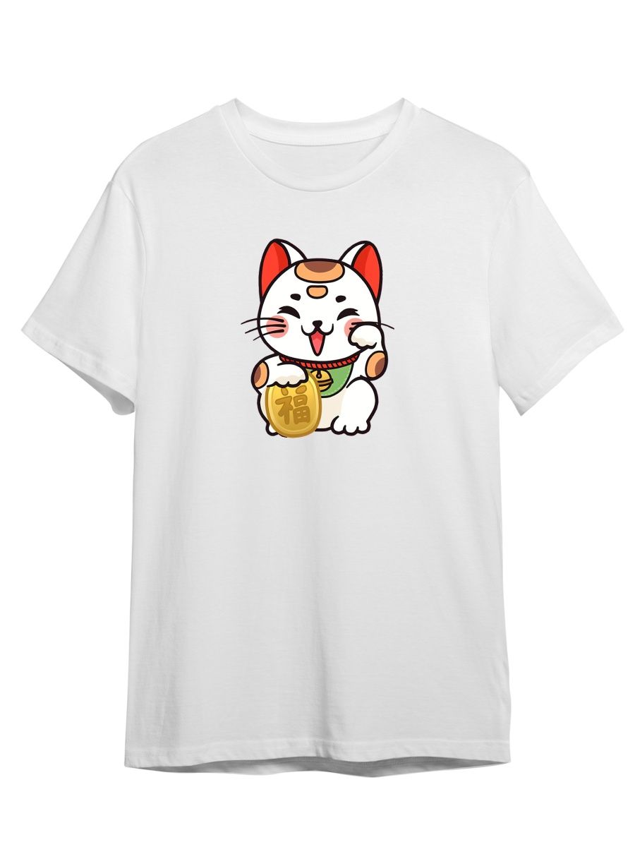 

Футболка унисекс Каждому Своё Япония/Азия/Кот/Манеки Неко STAZ21 белая S, Белый, "Япония/Азия/Кот/Манеки Неко" STAZ21