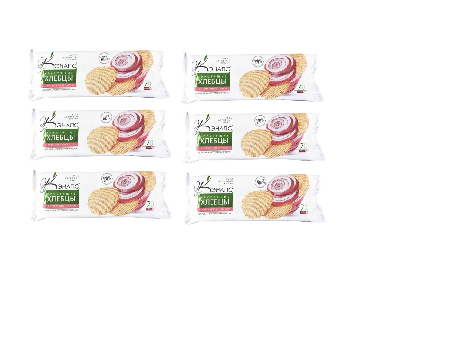 Хлебцы Кэнапс хрустящие С клетчаткой и луком , 6 шт по 70 г